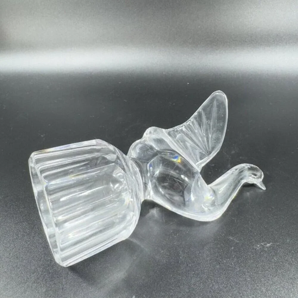 Vintage Clear Flying Glass‎ Crystal Bird Figurine Glassware Decor Figure VTG